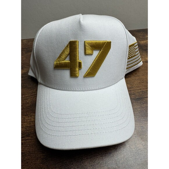🇺🇸OFFICIAL Turning Point USA Charlie Kirk 47 White Gold Hat - Picture 1 of 14